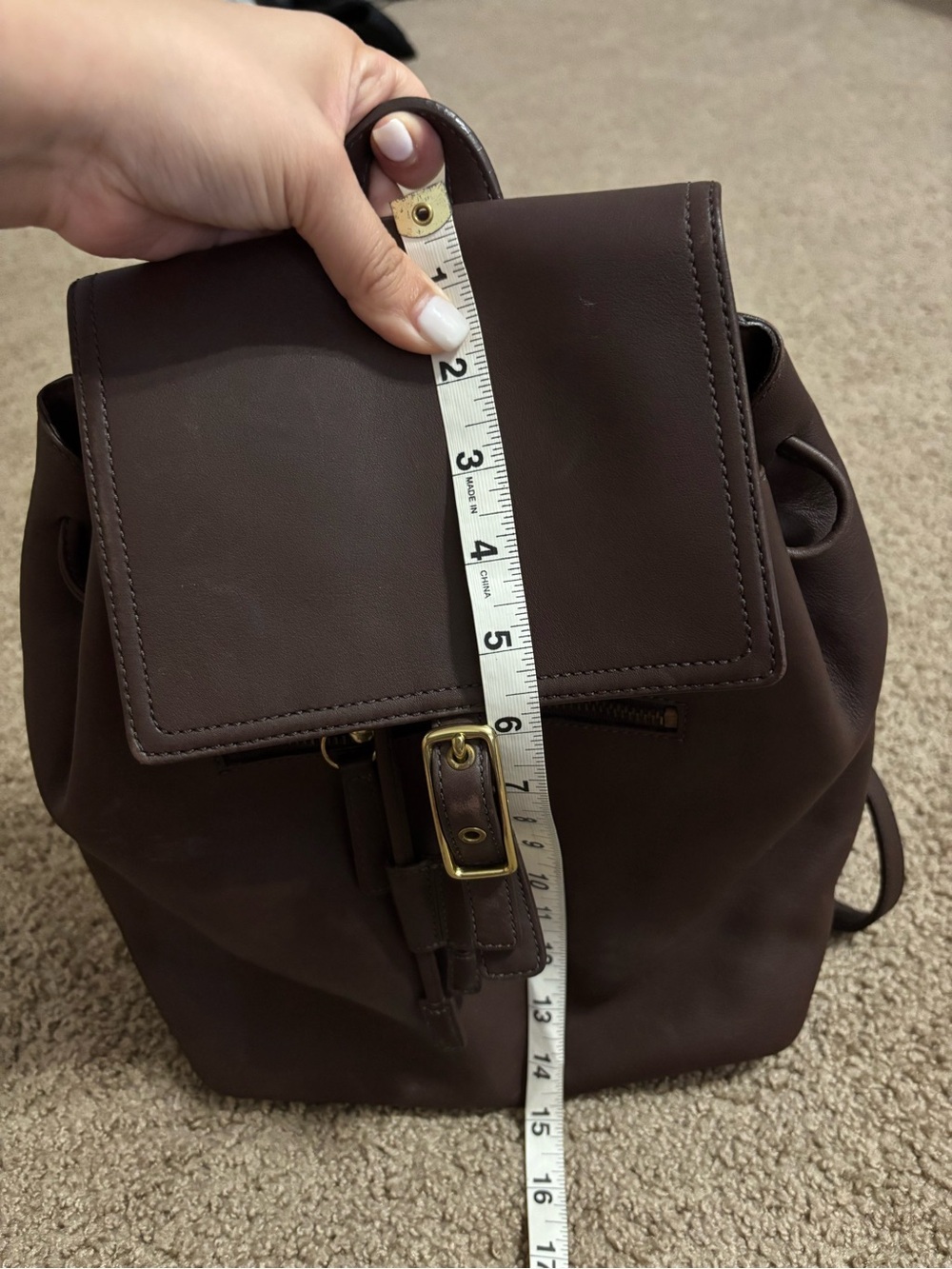 Coach Classic Dark Brown Leather Backpack NoE13-9827 - Picture 7 of 7